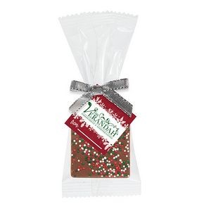 Bite Size Belgian Chocolate Square Gift Bag - Holiday Nonpareil Sprinkles