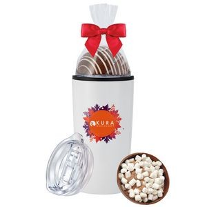 Promo Revolution - 20 Oz. Straight Tumbler w/Plastic Liner Gift Set w/Milk Hot Chocolate Bomb
