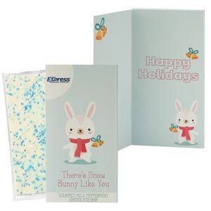 3.5 Oz. Belgian Chocolate Greeting Card Box (There's Snow Bunny Like You) - Winter Wonderland Bar