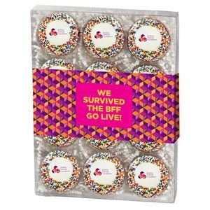 Chocolate Covered Printed Oreo® Gift Box - Rainbow Nonpareil Sprinkles/Printed Cookie (12 pack)