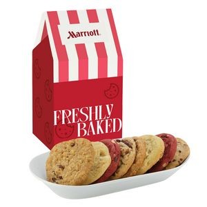 Milk Carton Inspired Box w/ 8 Gourmet Cookies - Featuring Soft-Touch Finish
