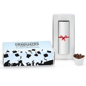 8" Single Snack Tube Graduation Gift in Mailer Box - Milk Chocolate Almonds