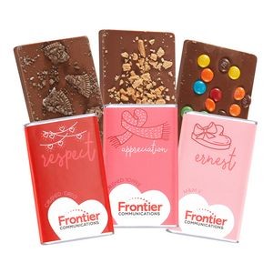 1 Oz. Valentine's Day Chocolate Bar Sets - Set of 3 w/ Assorted Toppings