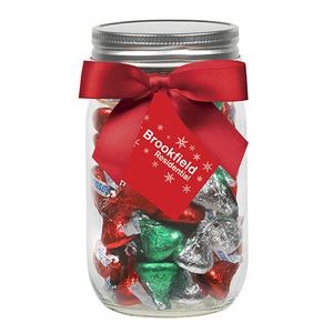 Glass Mason Jar - Hershey's® Holiday Kisses (16 Oz.)