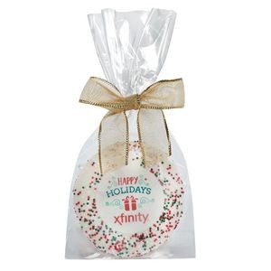 Custom Sugar Cookie w/ Holiday Sprinkles in Gift Bag
