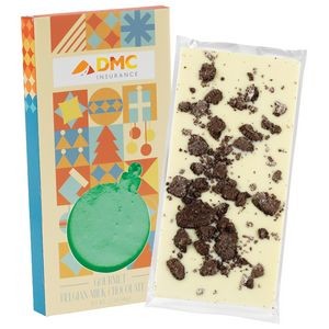 3.5 Oz. Belgian Chocolate in Ornament Window Box - Milk & Cookies Bar