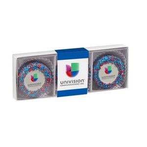 Belgian Chocolate Custom Oreo® Gift Box - Corporate Color Nonpareil Sprinkles