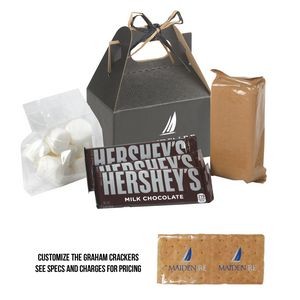 S'mores Kit in Large Gable Box with Fudge Packets