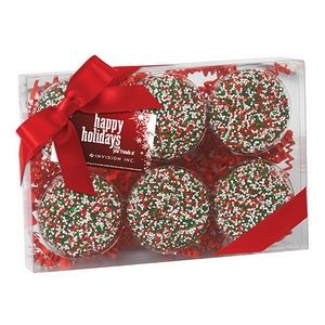 Elegant Milk Chocolate Covered Oreo® Cookie Gift Box with Holiday Nonpareils (6 pieces)