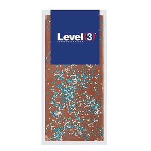 Belgian Chocolate Bar with Corporate Color Nonpareil Sprinkles