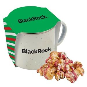 Promo Revolution - 16 Oz. Specked Camping Mug Gift Set w/Christmas Crunch Popcorn