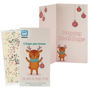 3.5 Oz. Belgian Chocolate Greeting Card Box (You Are So Deer To Me)-Holiday Sugar Cookie Crunch Bar