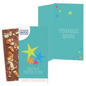 3.5 oz Belgian Chocolate Greeting Card Box (You're A Super Star) - Salted Pretzel