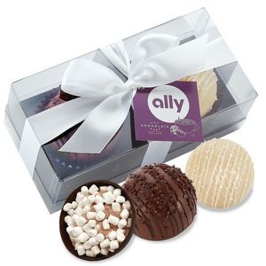 Hot Chocolate Bomb Gift Box - Deluxe Flavor - 2 Pack - Milk & Dark Delight, White Choc Crystal