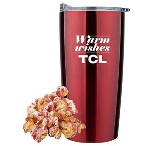 Promo Revolution - 20 Oz. Vacuum Sealed Straight Tumbler Gift Set w/Christmas Crunch Popcorn