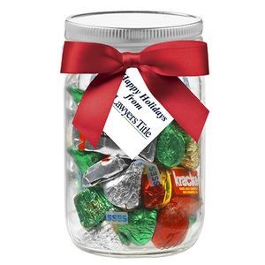 Glass Mason Jar - Hershey's® Holiday Mix (16 Oz.)