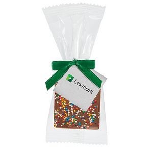 Bite Size Belgian Chocolate Square Gift Bag - Rainbow Nonpareil Sprinkles