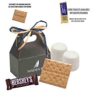 S'mores Kit in Mini Gable Box with Fudge Packet