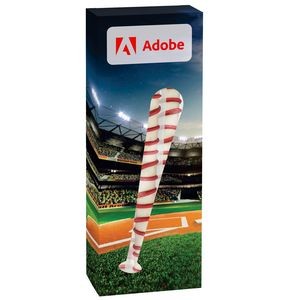 Soft Touch Box with Baseball Bat Window - White Chocolate with Red Drizzle Pretzel Rods
