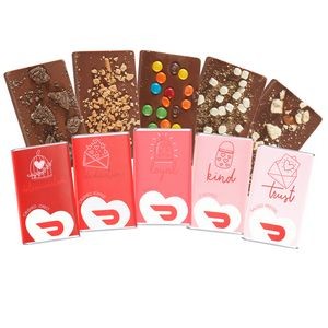 1 Oz. Valentine's Day Chocolate Bar Sets - Set of 5 w/ Assorted Toppings