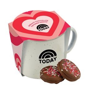 Promo Revolution - 16 Oz. Specked Camping Mug Gift Set w/Valentine's Day Chocolate Covered Oreos®