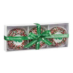 Elegant Belgian Chocolate Custom Oreo® Gift Box - Holiday Nonpareil Sprinkles