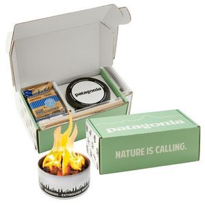 City Bonfires S'mores Night Pack featuring Portable Fire Pit w/ Custom lid label & Custom Box(Fudge)