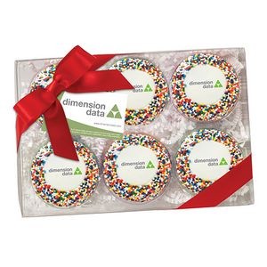 Elegant Chocolate Covered Printed Oreos® Gift Box - Rainbow Nonpareil Sprinkles (6 pack)