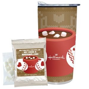 Promo Revolution - 20 Oz. Straight Tumbler w/Plastic Liner Gift Set w/Valentine's Hot Chocolate Mix