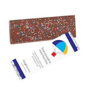 Foil Wrapped Belgian Chocolate Bar w/ Rainbow Nonpareil Sprinkles
