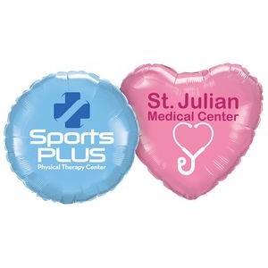 18" Round, Heart 2-Color Spot Print Microfoil Balloons