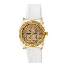 ABelle Promotional Time Maverick Medallion Gold Ladies' Watch w/ Rubber Strap