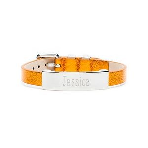 Rustic Cuff Betsy Orange with Silver Plate