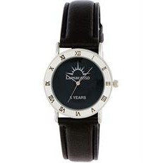 ABelle Promotional Time Columbia Ladies' Silver Watch w/ Leather Strap