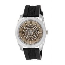 ABelle Promotional Time Maverick Medallion Silver Men's Watch w/ Rubber Strap