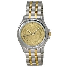 Encore Medallion Watch w/ Stainless Steel Gold Dial