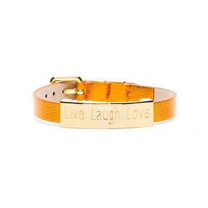 Rustic Cuff Betsy Orange with Gold Plate