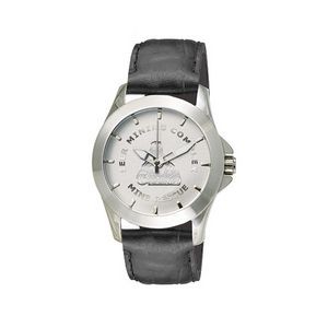 Intrigue Medallion Ladies' Silver w/ Leather