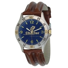 ABelle Promotional Time Defender Men's Two Tone Watch w/ Leather Strap