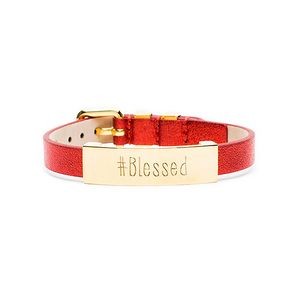 Rustic Cuff Betsy Red with Gold Plate