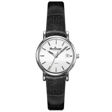 Concord Silver Ladies' Watch with Black Leather Strap