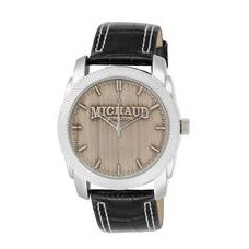 ABelle Promotional Time Maverick Medallion Silver Men's Watch w/ Leather Strap