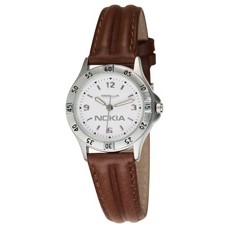 ABelle Promotional Time Ladies Defender Silver Watch w/ Leather Strap