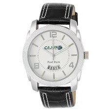 ABelle Promotional Time Maverick Men's Silver Watch w/ Leather Band
