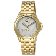 Encore Gold Tone Stainless Steel Medallion Watch