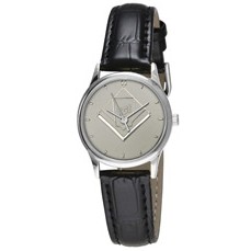 Squire Women's Silver Medallion Watch w/ Leather Strap