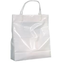 White Plastic Handle Shopping Bag (8" x 4" x 10")