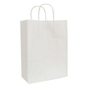 ECO White Kraft Shopping Bag (10"x5"x13 1/2")