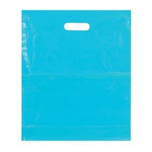 Colored Plastic Die Cut Merchandise Bag (15" x 18" + 4")