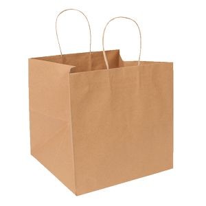 ECO Natural Kraft Eurostyle Take Out Shopping Bag (10.25" x 10" x 10")